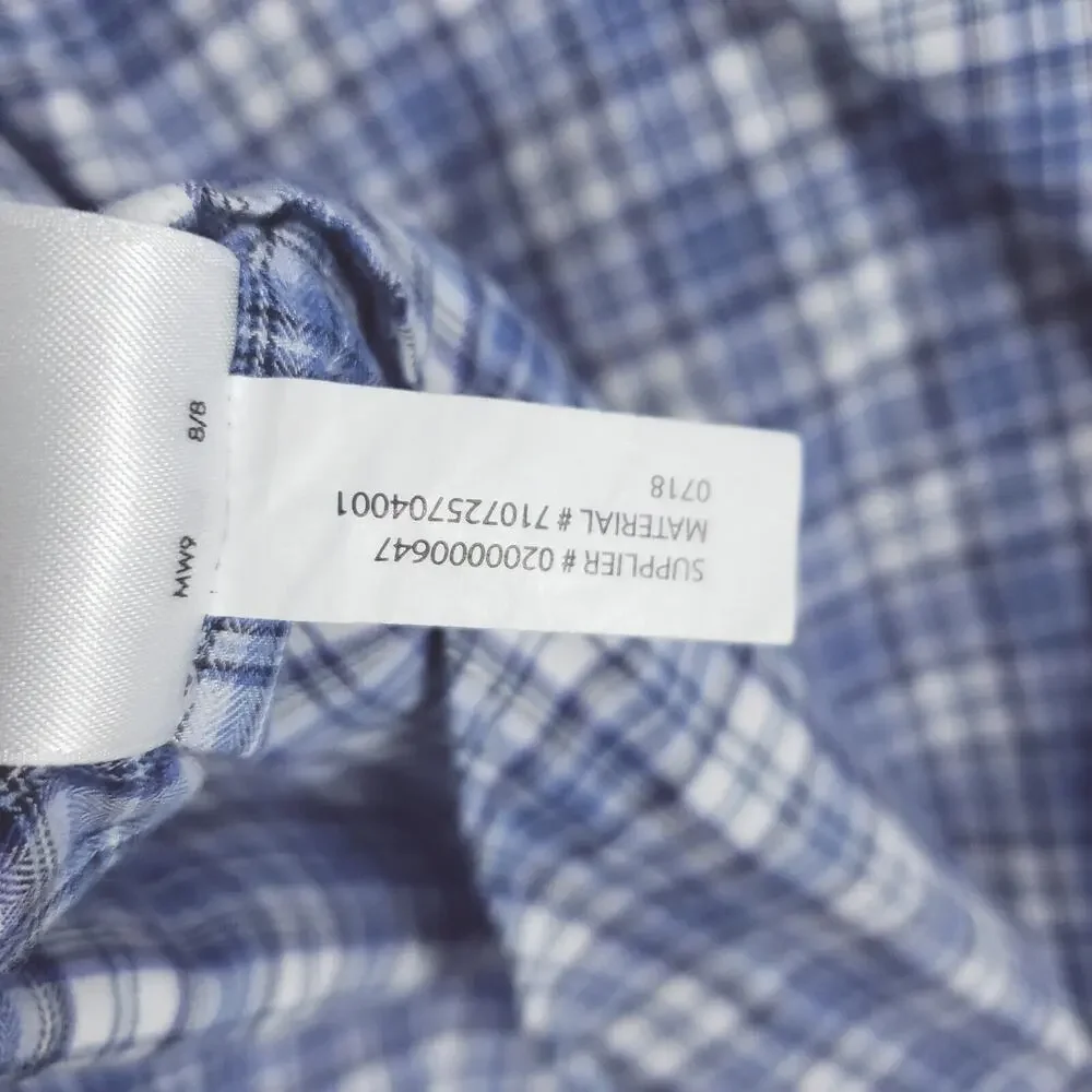 Polo Ralph Lauren Shirt Men XL Blue White Plaid Classic Fit Long Sleeve